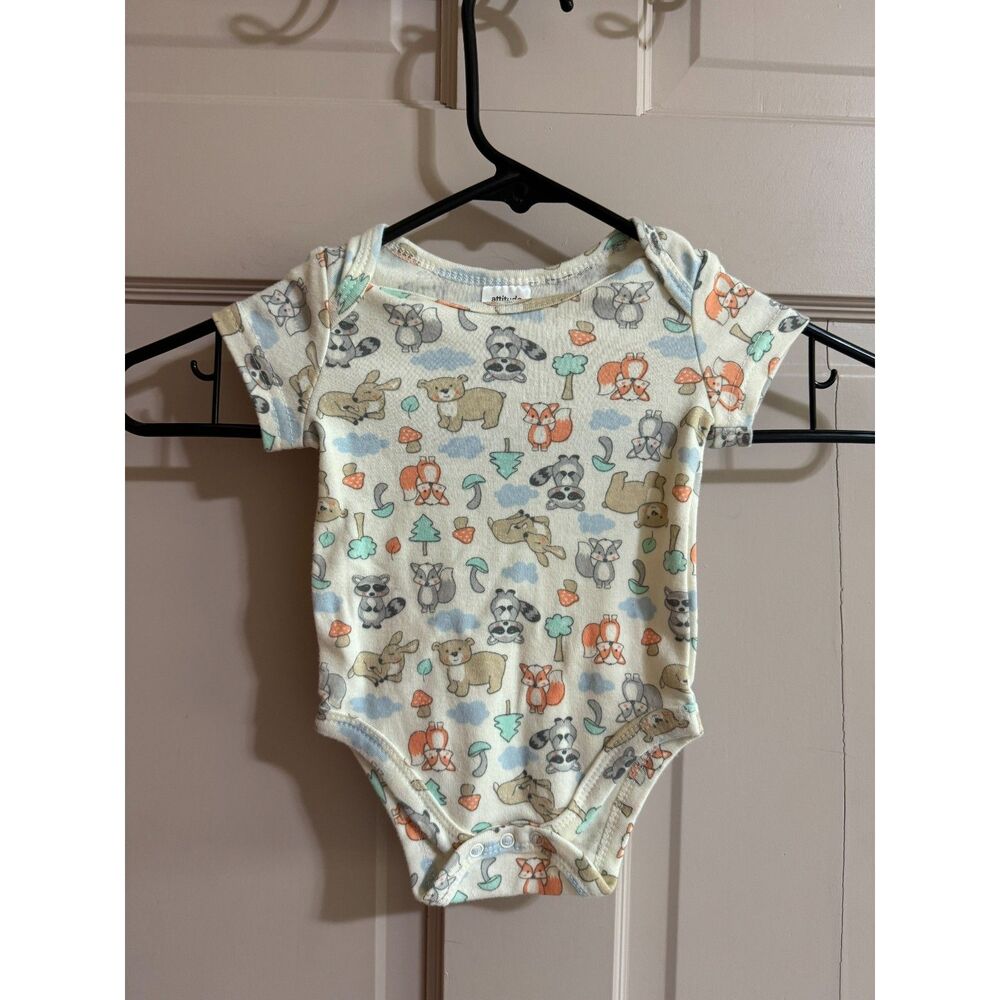 attitude baby 0-3 Month Unisex Forest Theme Animals One Piece